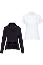 2022 Imperial Riding Womens IRHDouble Expactacular Competition Jacket & IRHStarlight Competition shirt - Black / White
